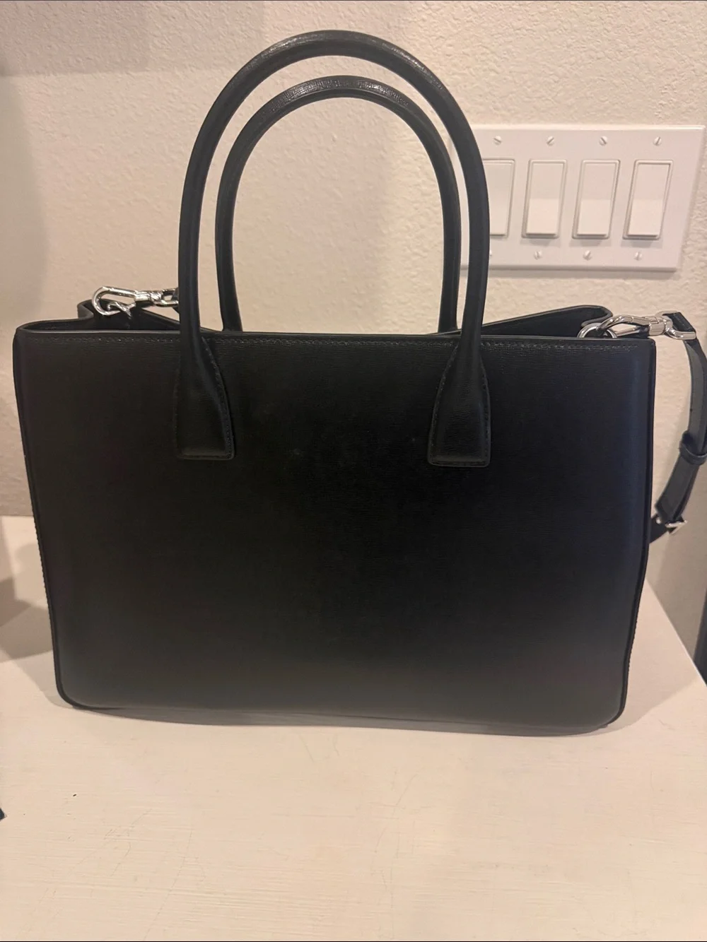 kate spade Black structured satchel with Removable Strap
